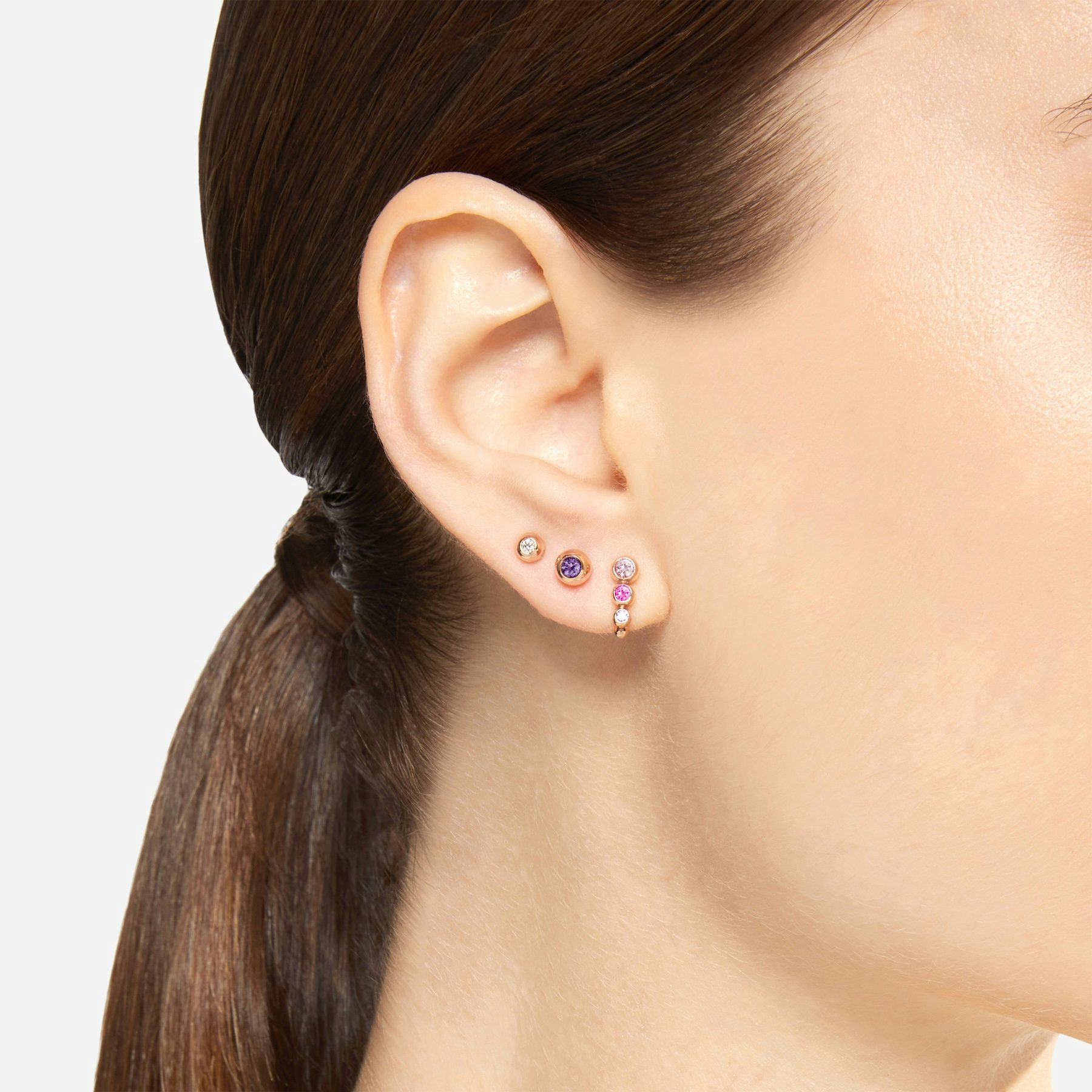 ROSE GOLD & DIAMOND BOLLICINE STUD EARRING 1