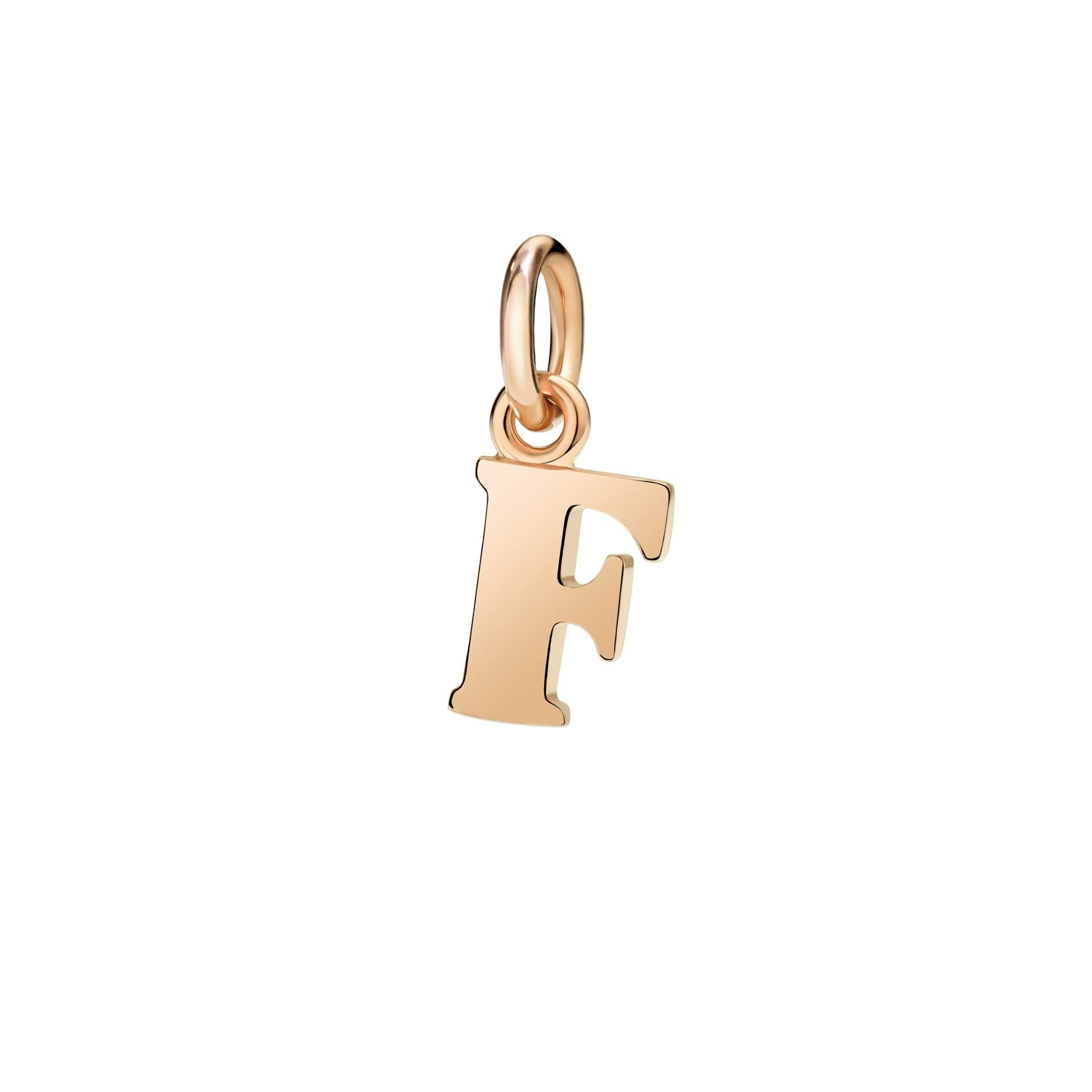 ROSE GOLD LETTER F CHARM 0
