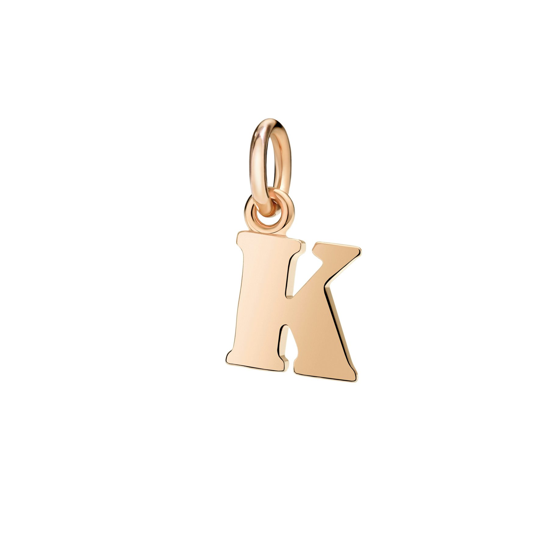 ROSE GOLD LETTER K CHARM 0