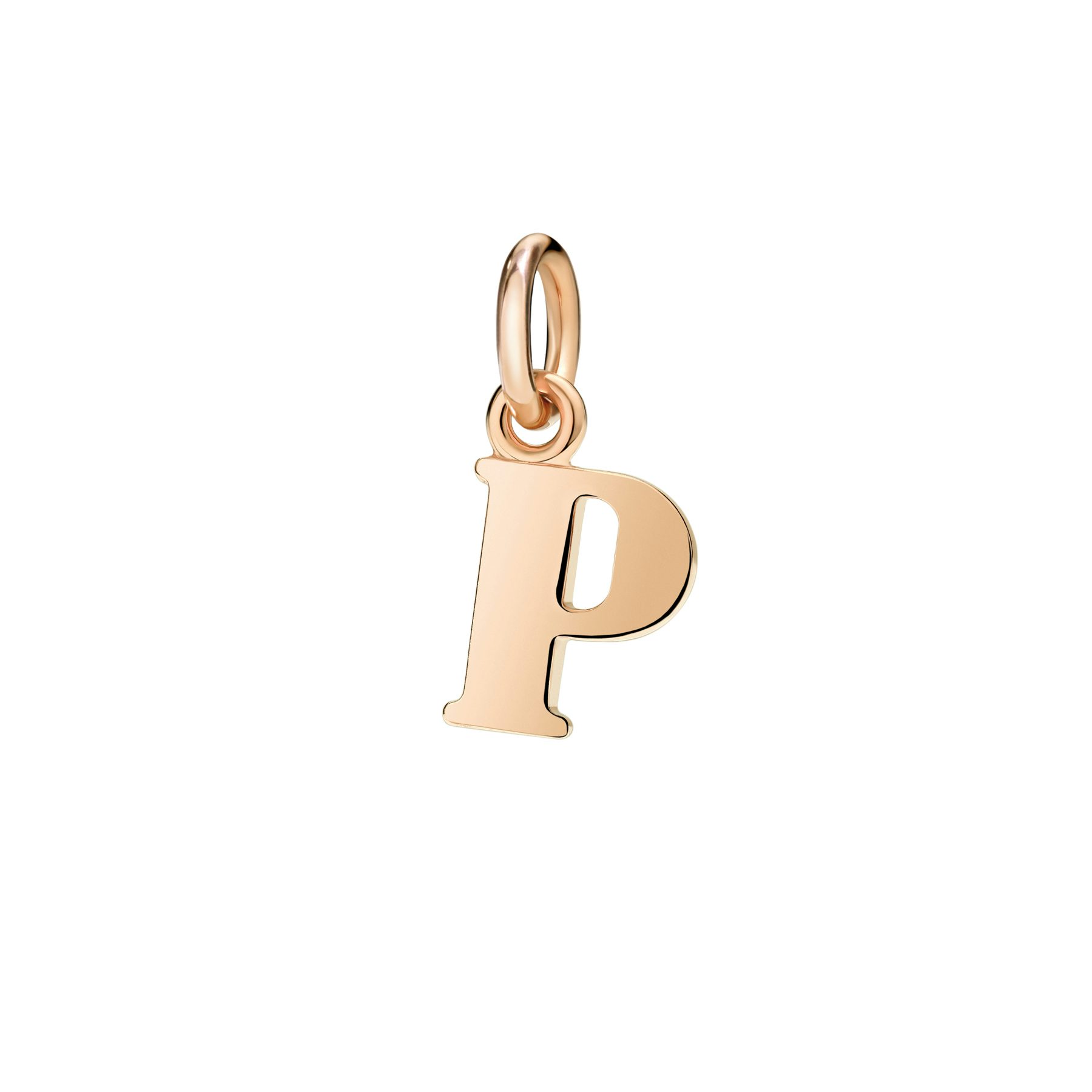 ROSE GOLD LETTER P CHARM 0