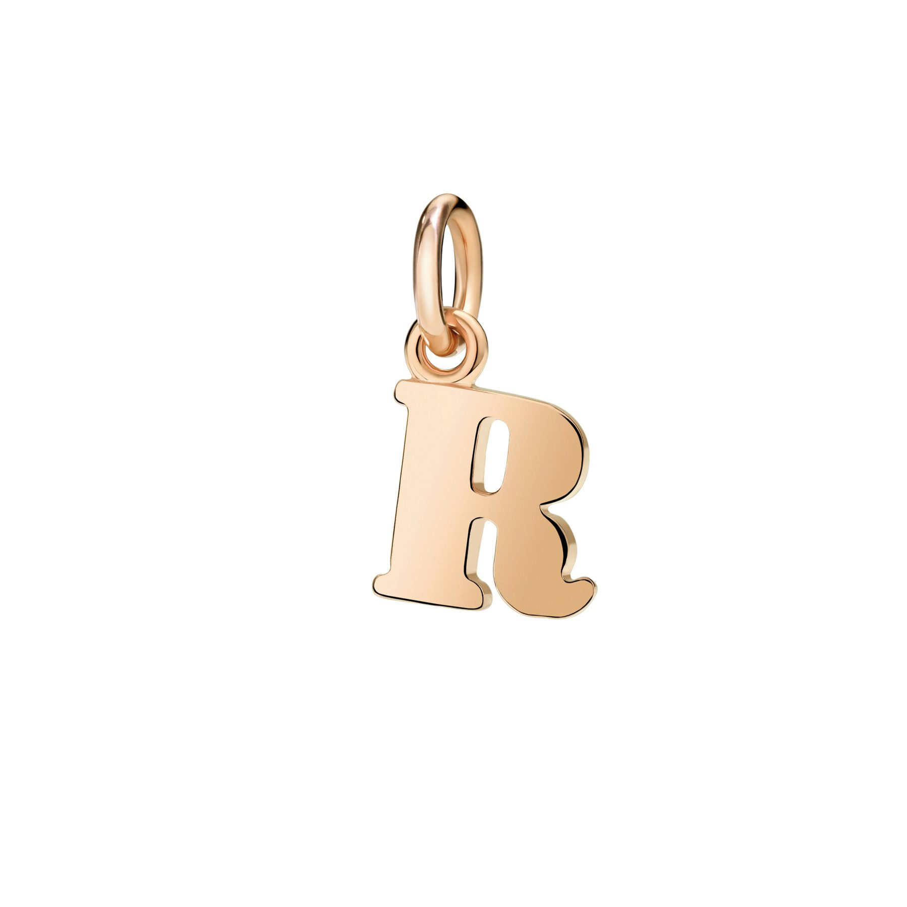 ROSE GOLD LETTER R CHARM 0