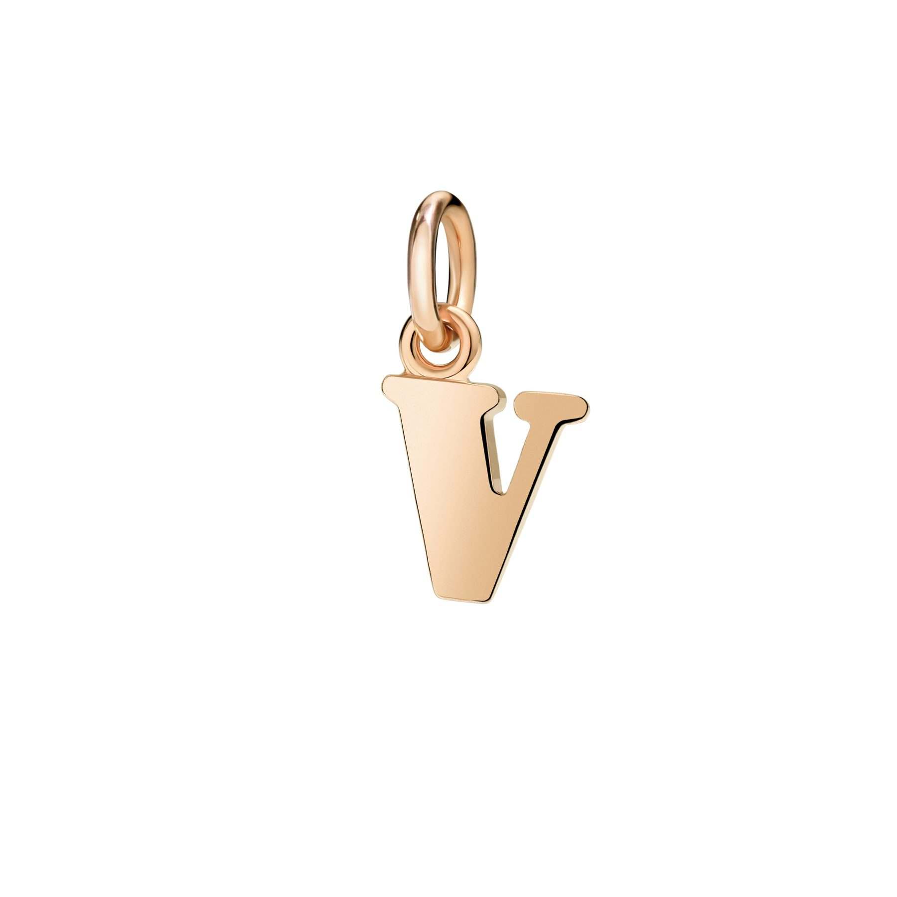 ROSE GOLD LETTER V CHARM 0
