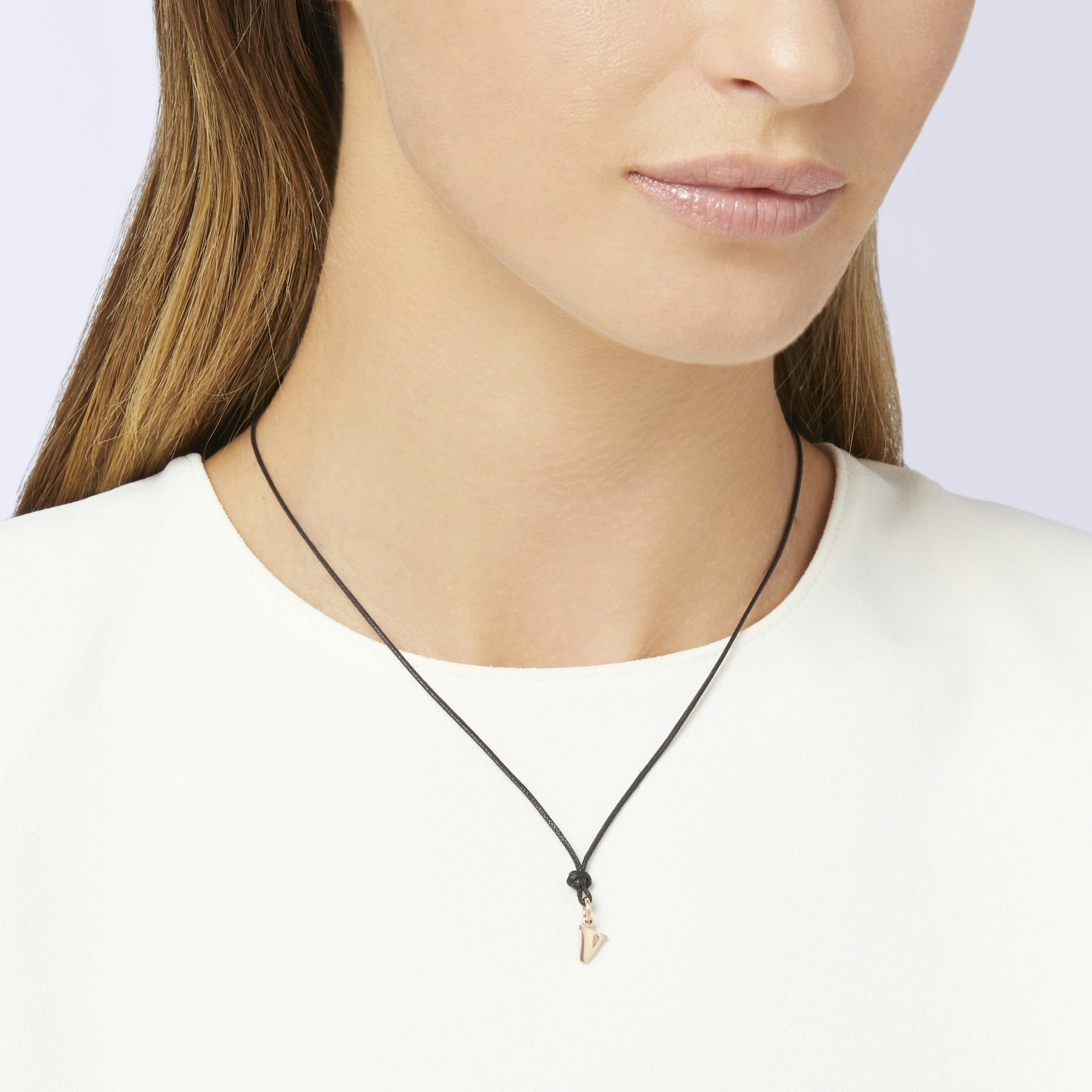 ROSE GOLD LETTER V CHARM 1
