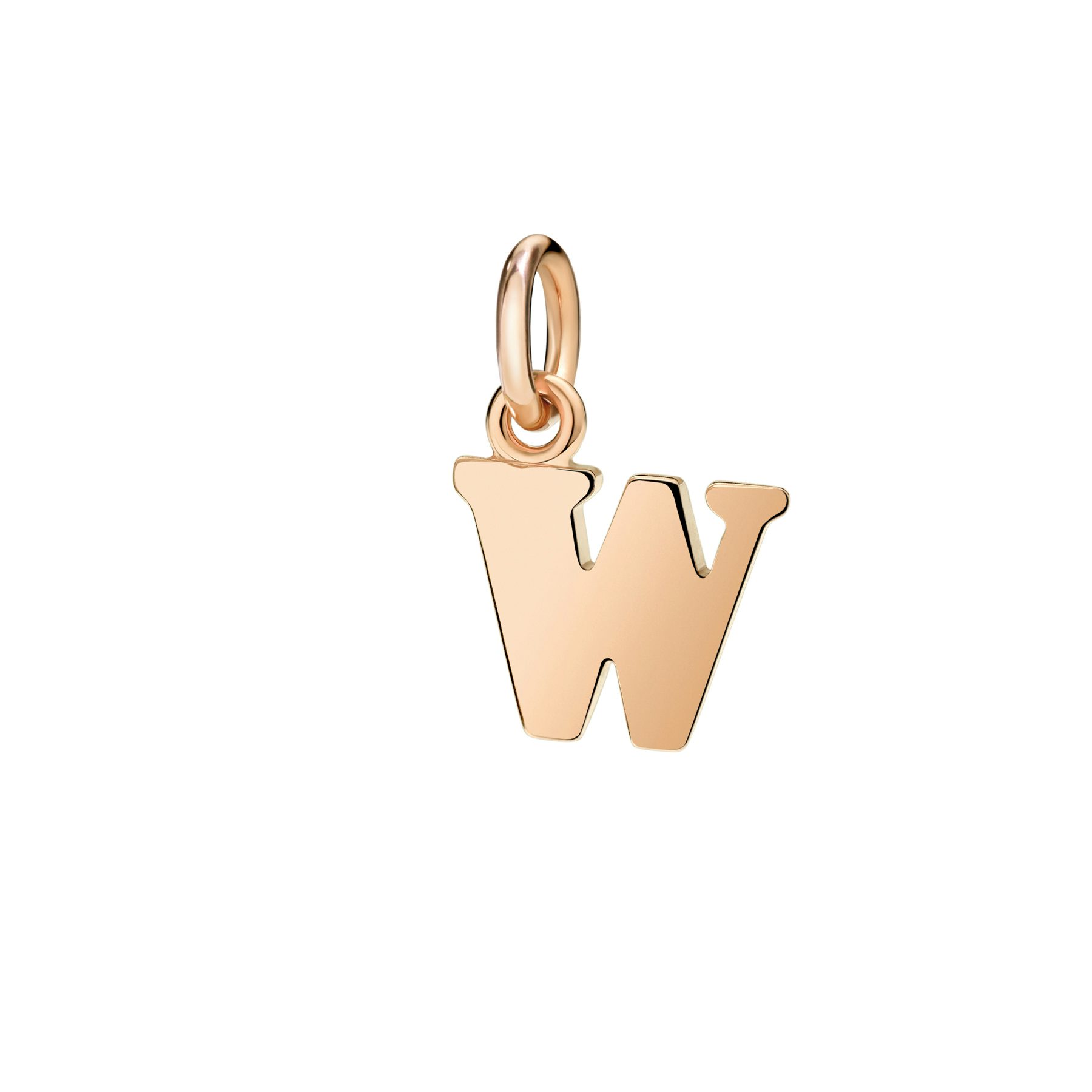ROSE GOLD LETTER W CHARM 0