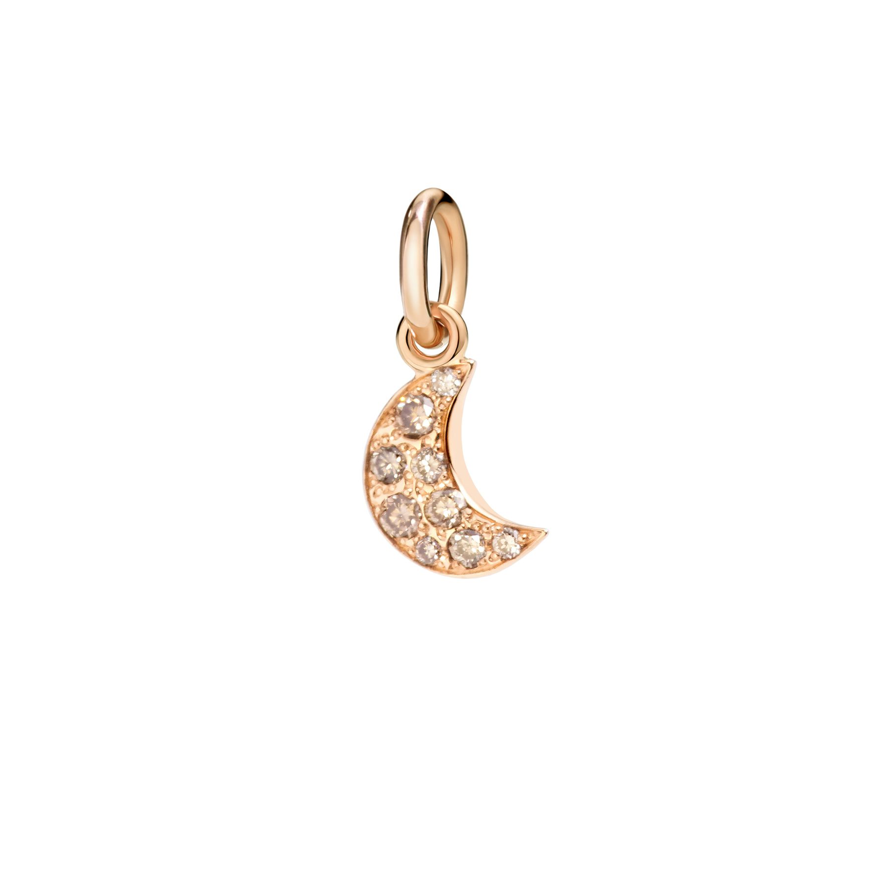 ROSE GOLD & BROWN DIAMOND MOON CHARM 0