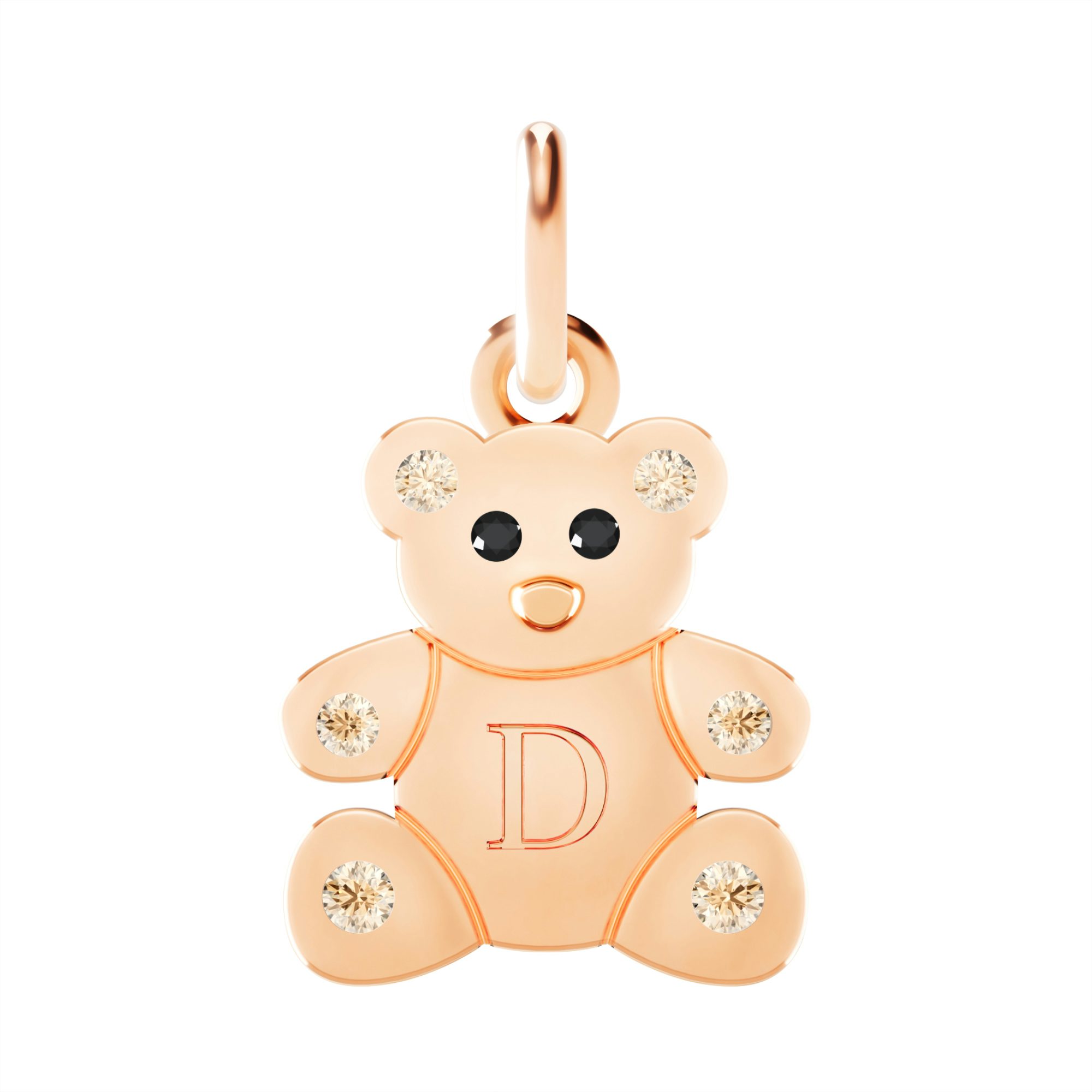 ROSE GOLD, DIAMOND & ENAMEL BEAR CHARM 0