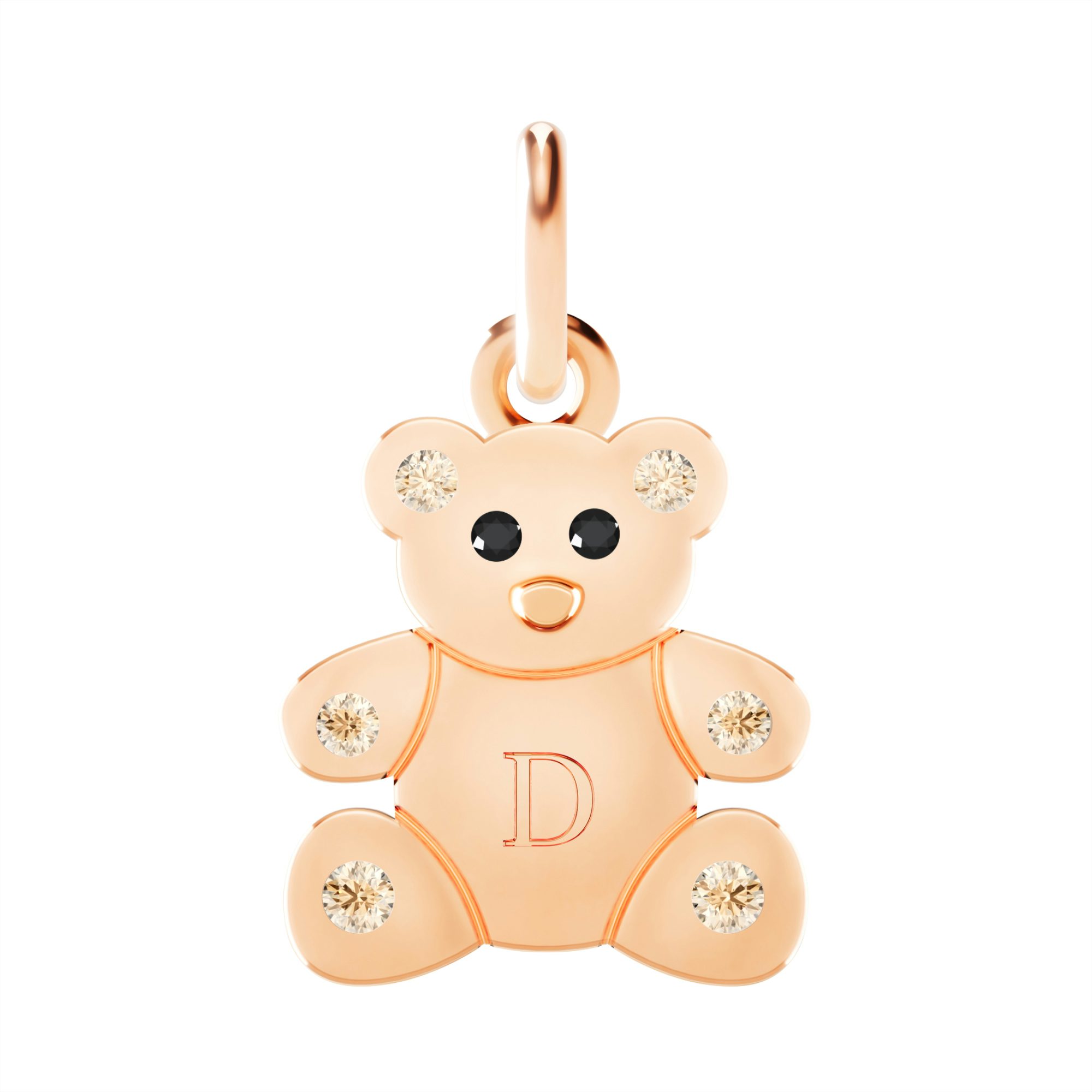 ROSE GOLD, DIAMOND & ENAMEL BEAR CHARM