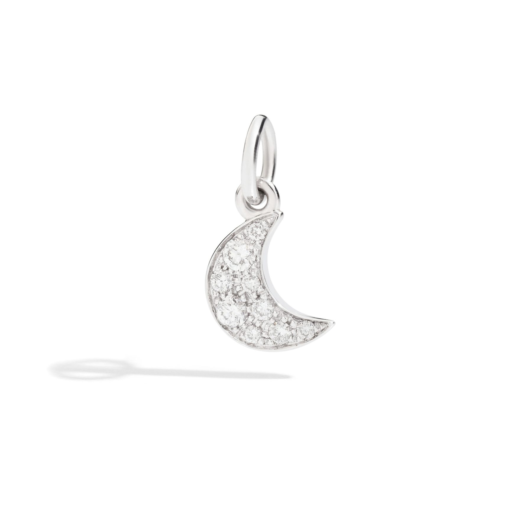 WHITE GOLD & WHITE DIAMOND MOON CHARM 0
