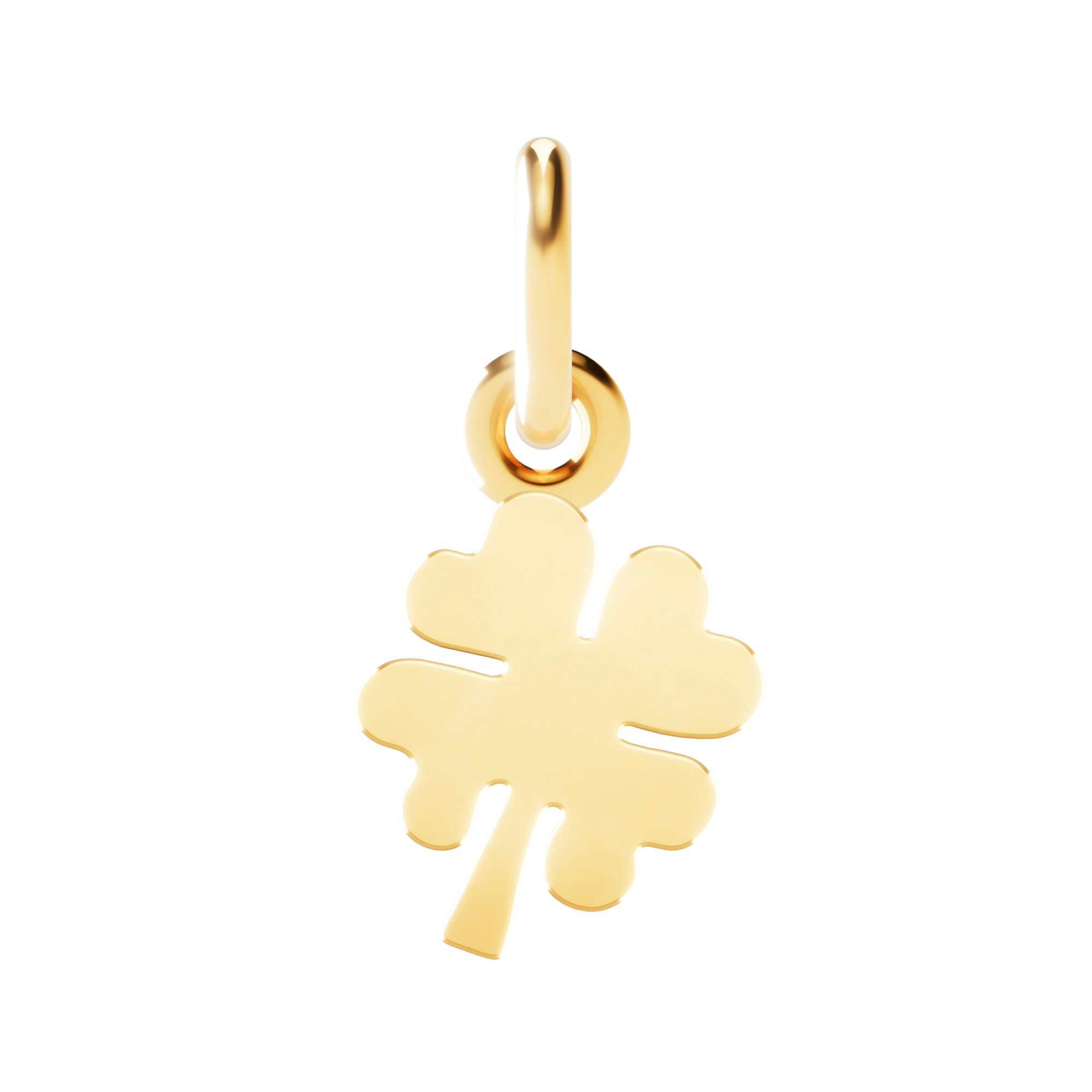 YELLOW GOLD FOUR LEAF CLOVER CHARM 0
