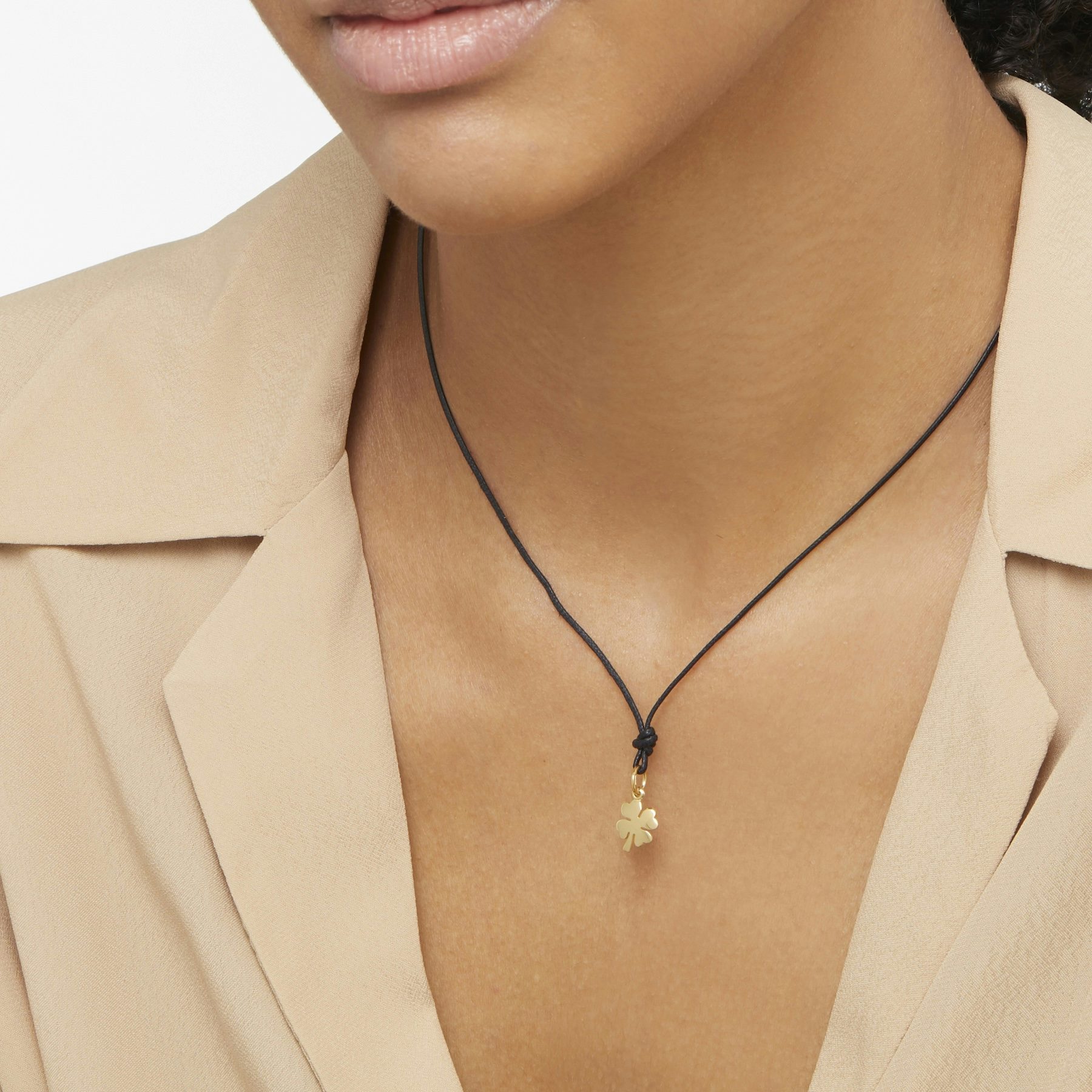 YELLOW GOLD FOUR LEAF CLOVER CHARM 1