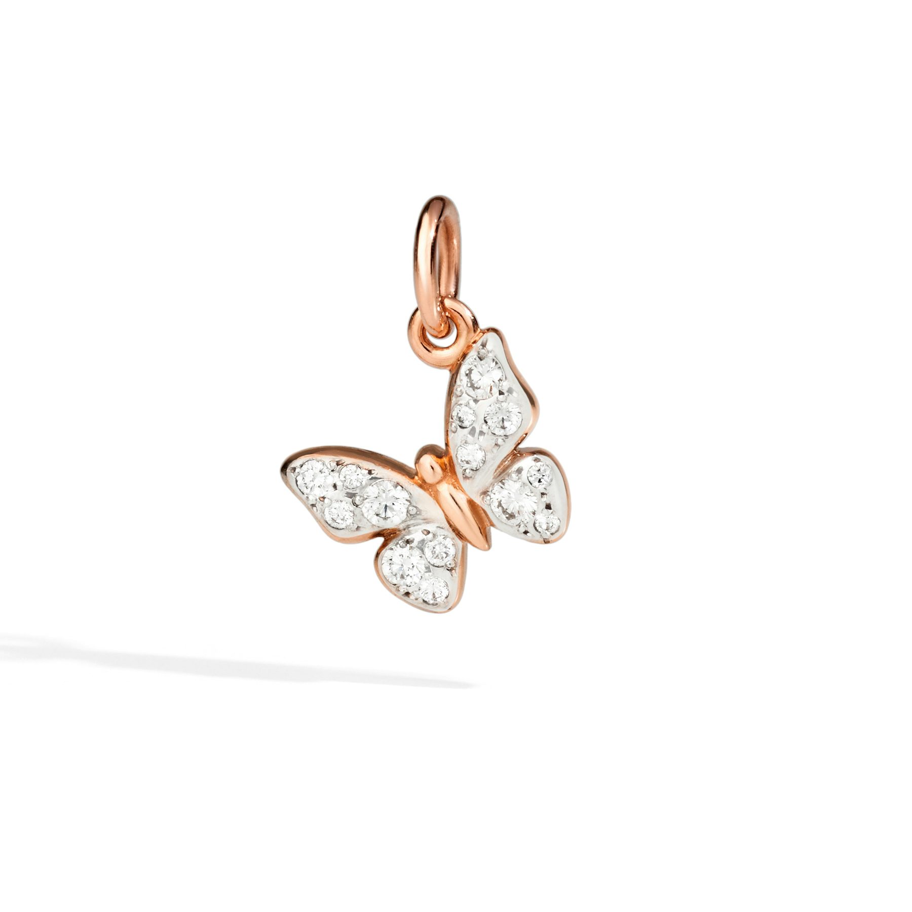 ROSE GOLD & WHITE DIAMOND BUTTERFLY CHARM 0