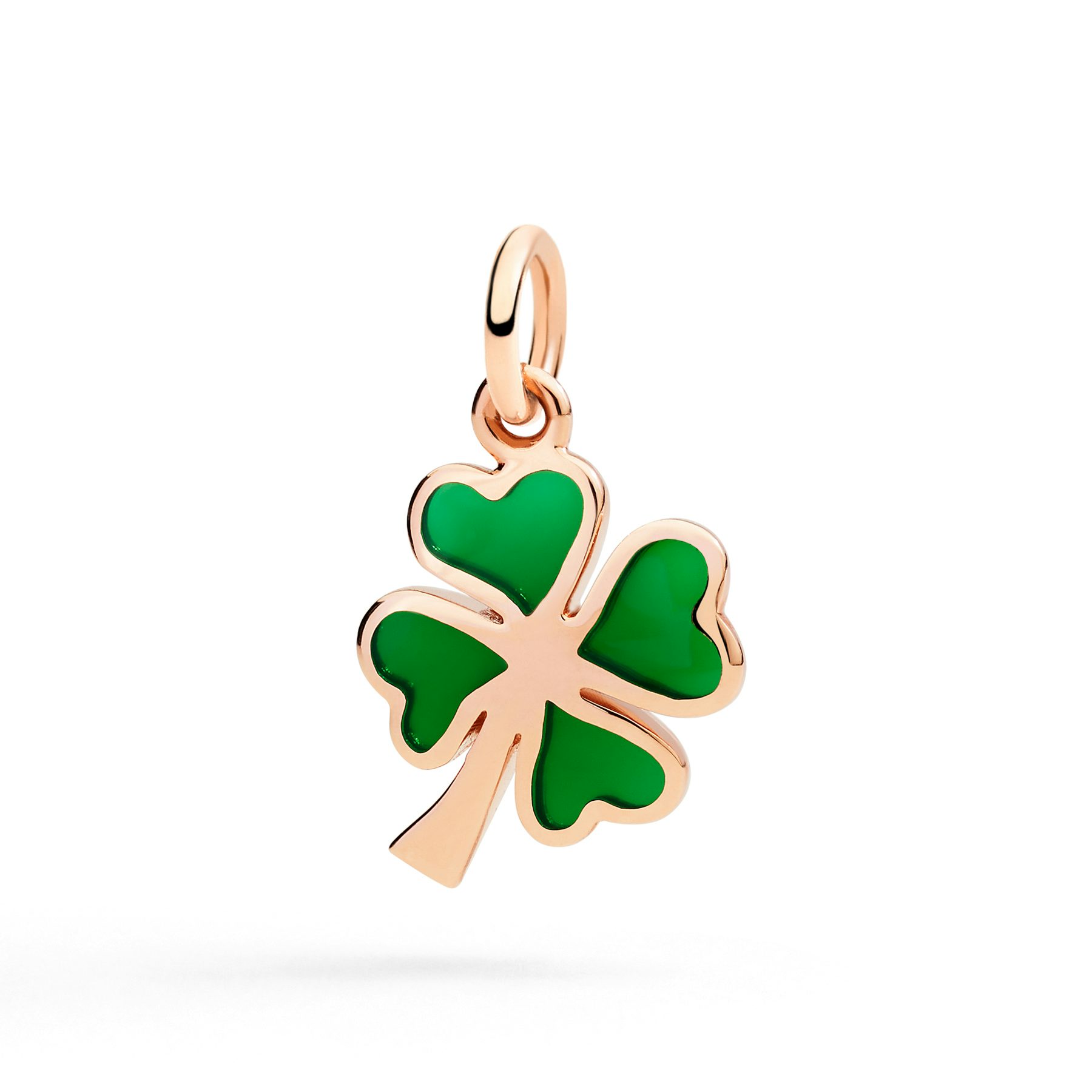 ROSE GOLD & ENAMEL FOUR LEAF CLOVER CHARM 0