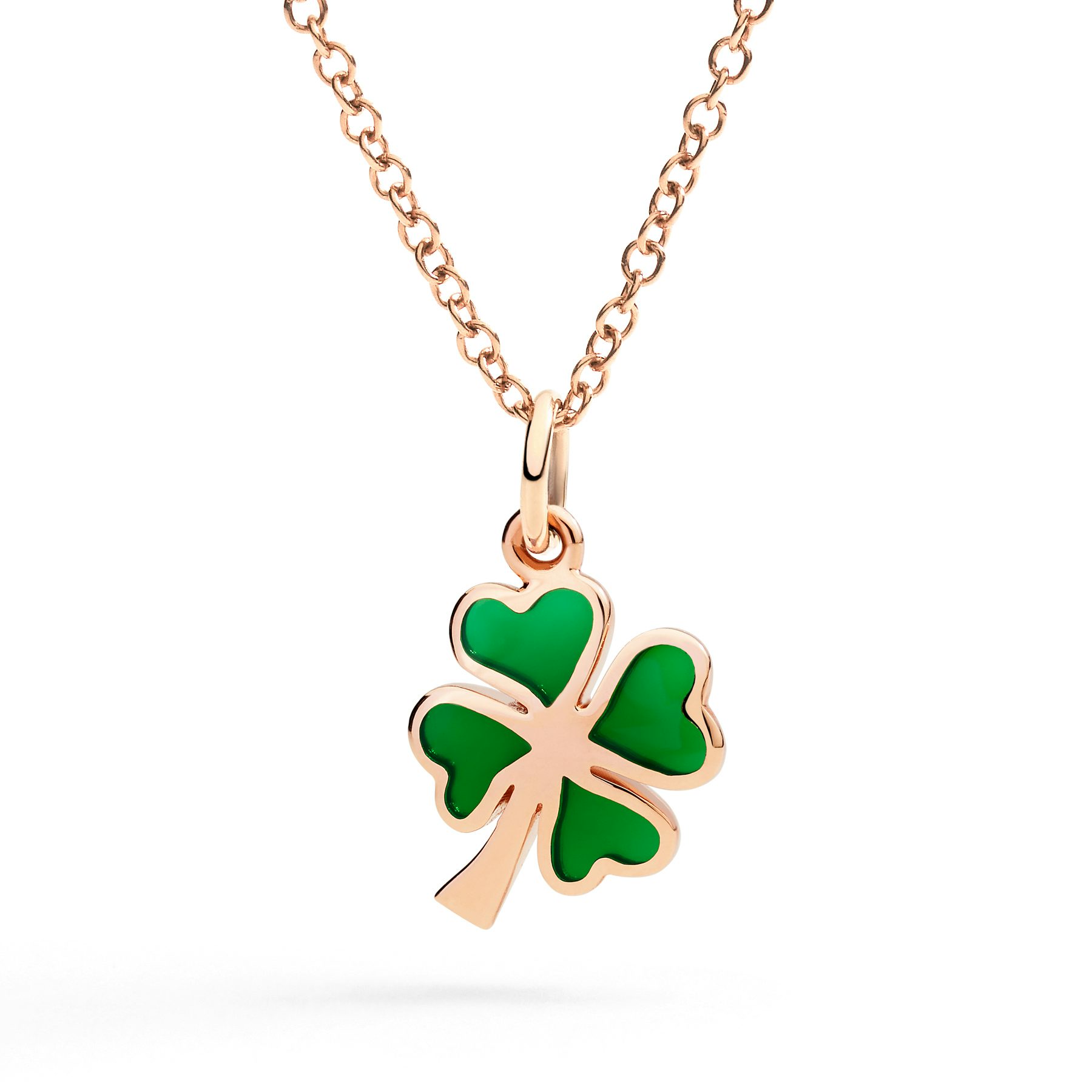ROSE GOLD & ENAMEL FOUR LEAF CLOVER CHARM 1