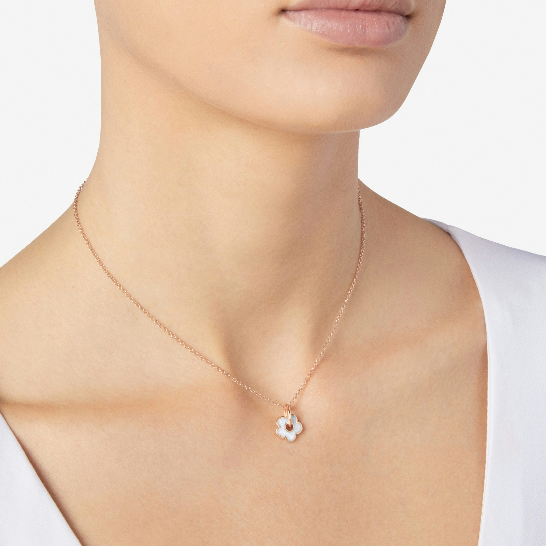 ROSE GOLD & ENAMEL FLOWER CHARM 0