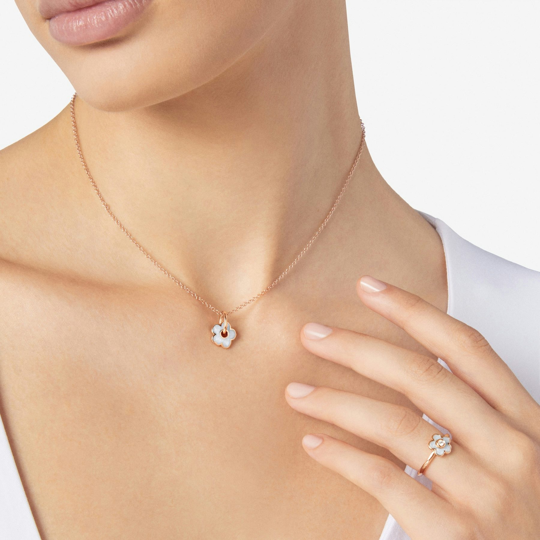 ROSE GOLD & ENAMEL FLOWER CHARM 1