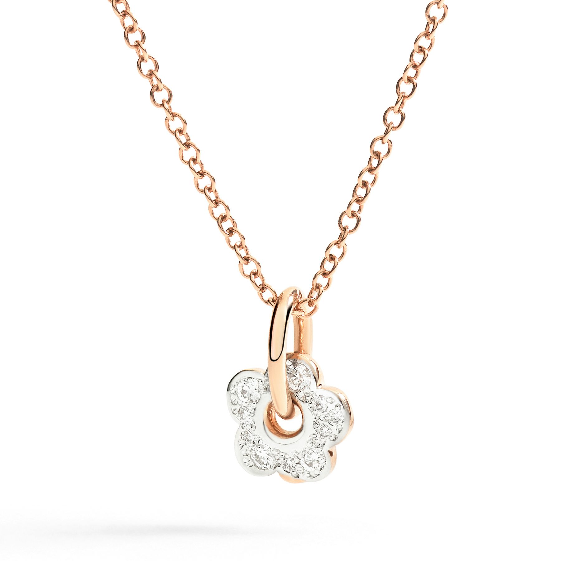 ROSE GOLD & WHITE DIAMOND FLOWER CHARM 1