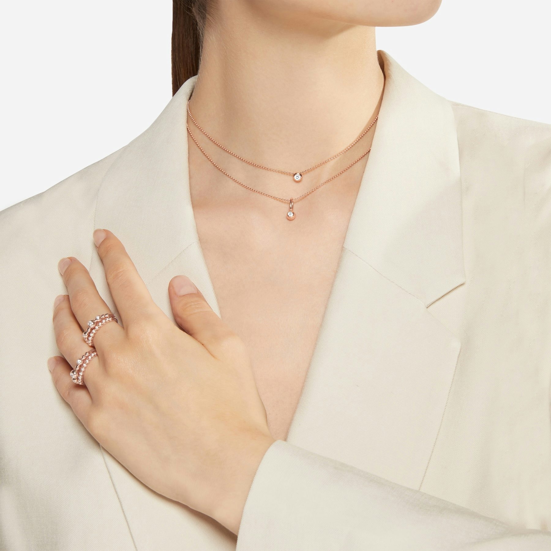 ROSE GOLD & WHITE DIAMOND BOLLICINE CHARM 0