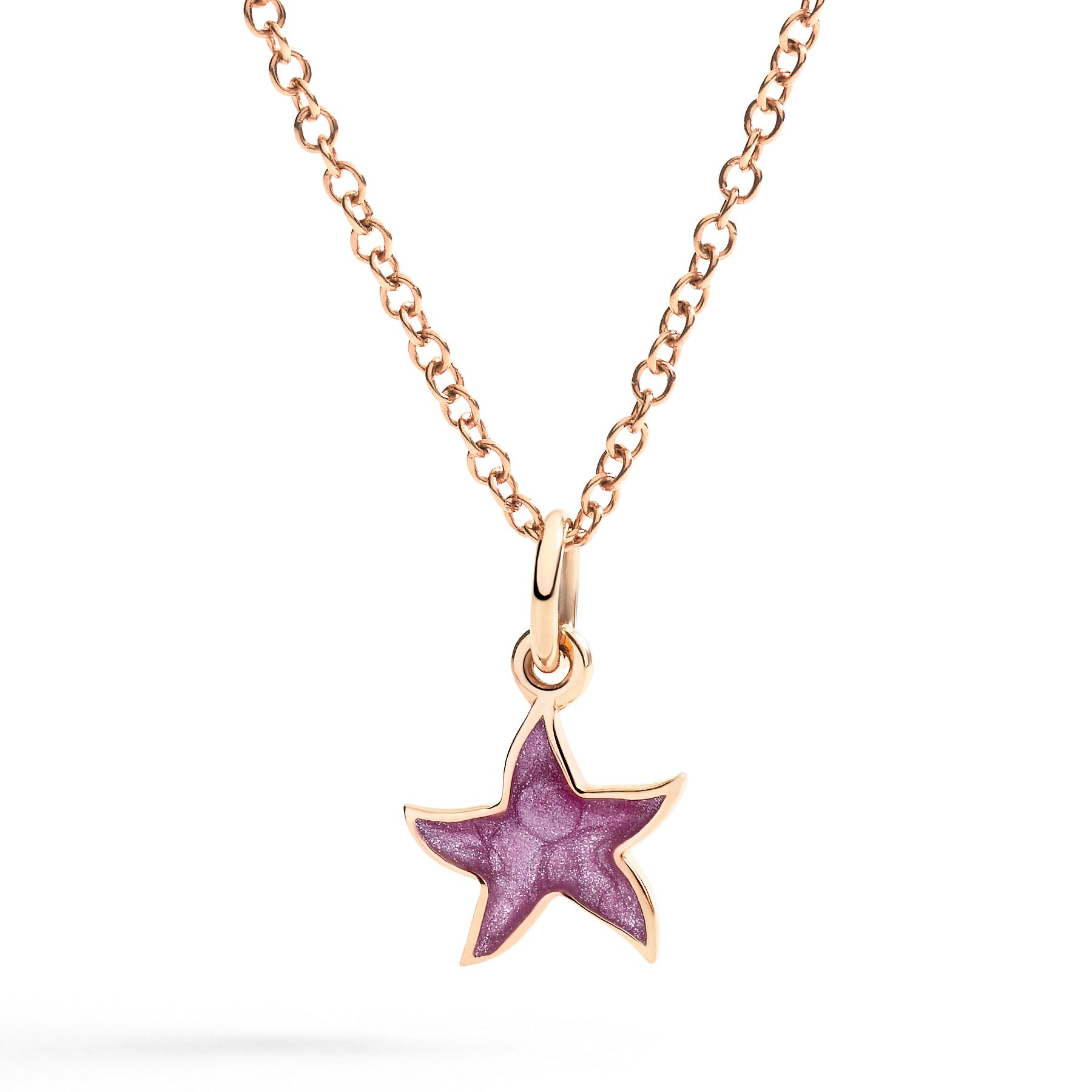 PENDENTIF STELLINA OR ROSE & ÉMAIL 1