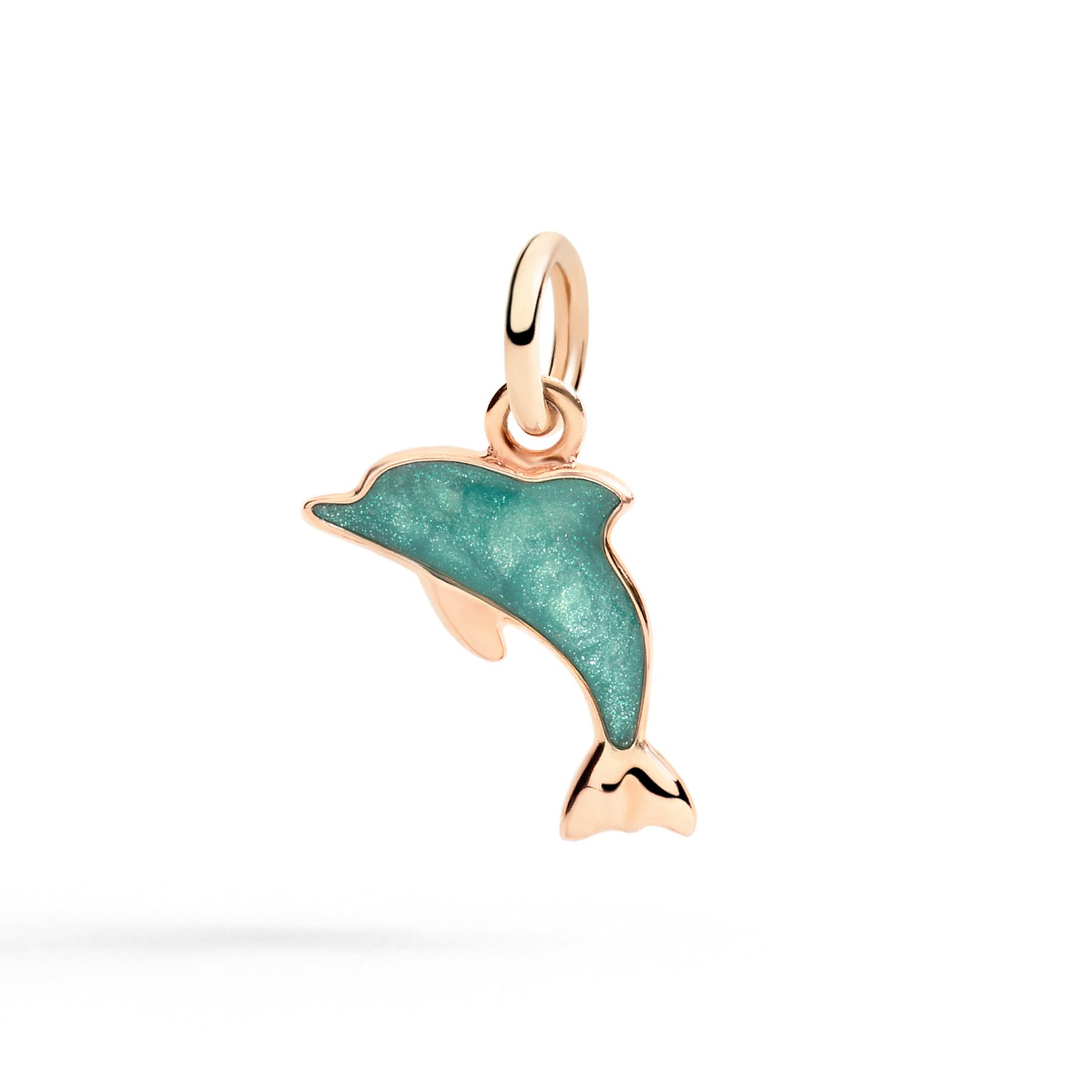 PENDENTIF DAUPHIN OR ROSE & ÉMAIL 0