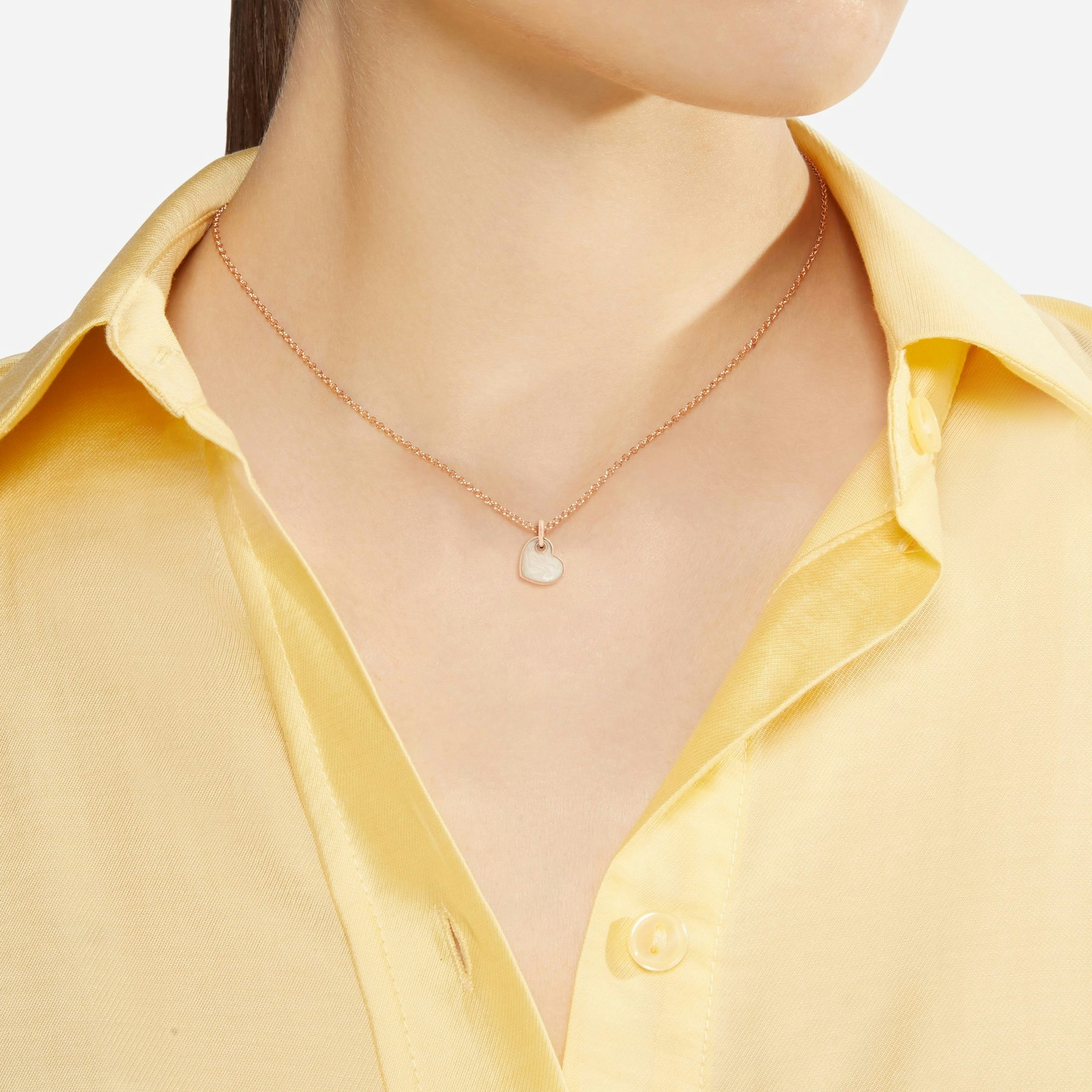 ANHÄNGER HERZ ROSÉGOLD UND EMAILLE 0