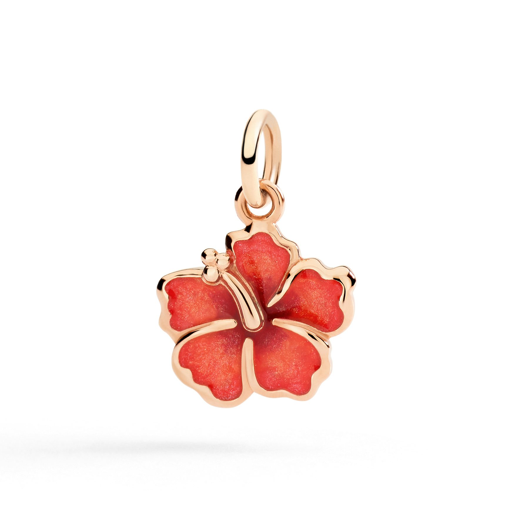 ROSE GOLD & ENAMEL HIBISCUS FLOWER CHARM 0