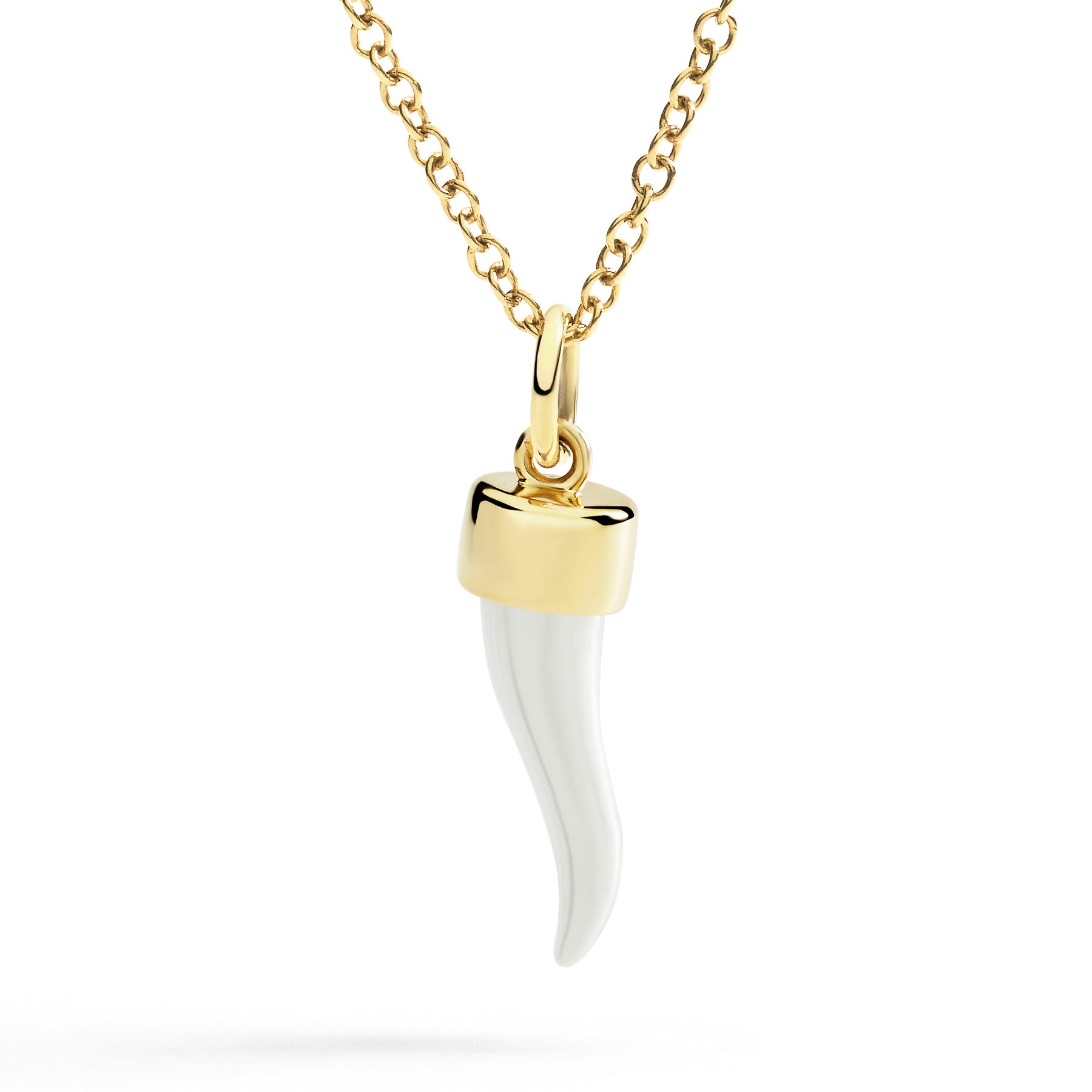 YELLOW GOLD & SILVER HORN CHARM 1