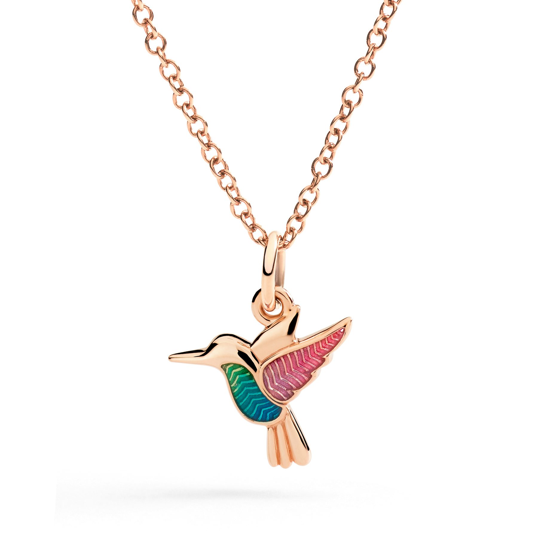 ROSE GOLD & ENAMEL HUMMINGBIRD CHARM 1