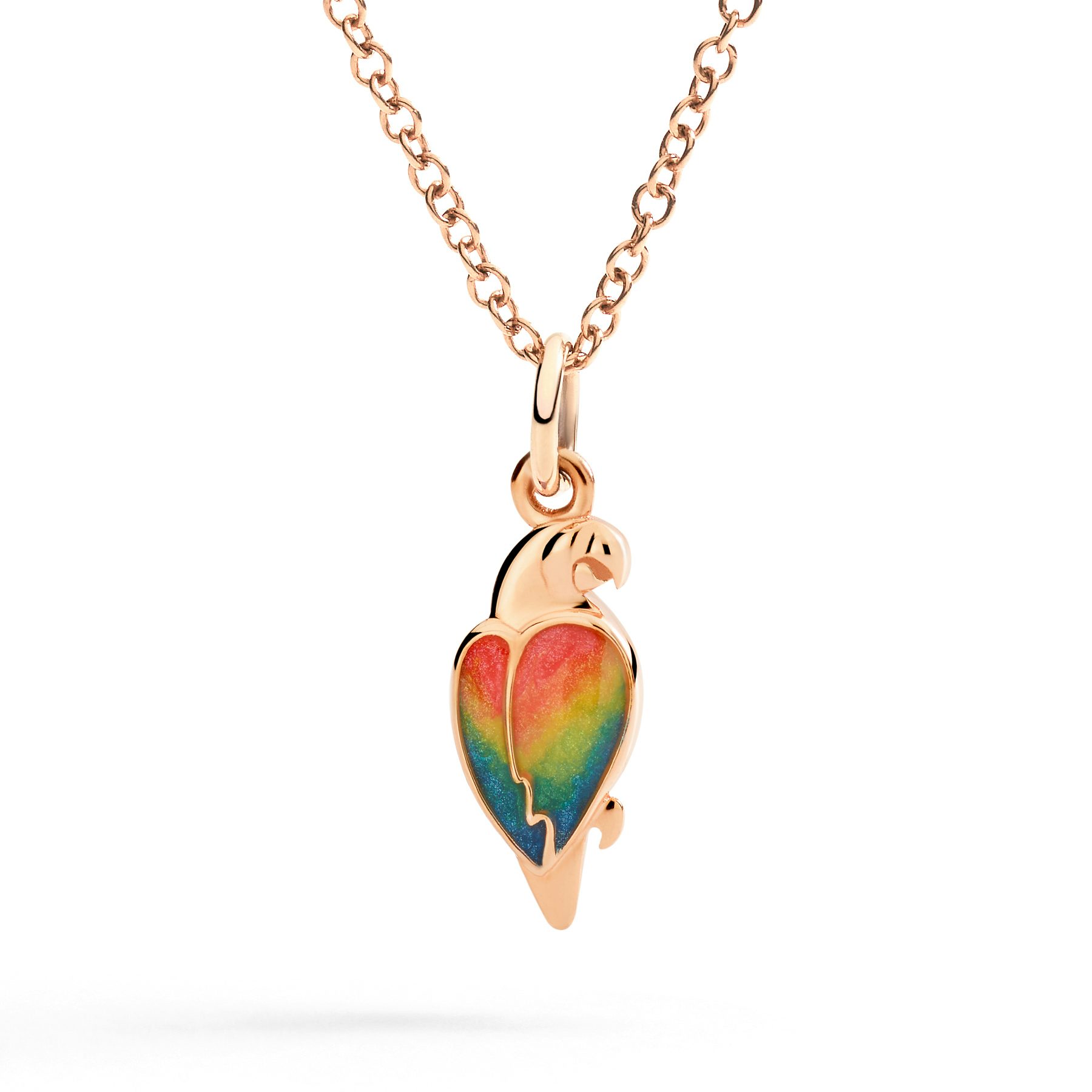 ROSE GOLD & ENAMEL PARROT CHARM 1