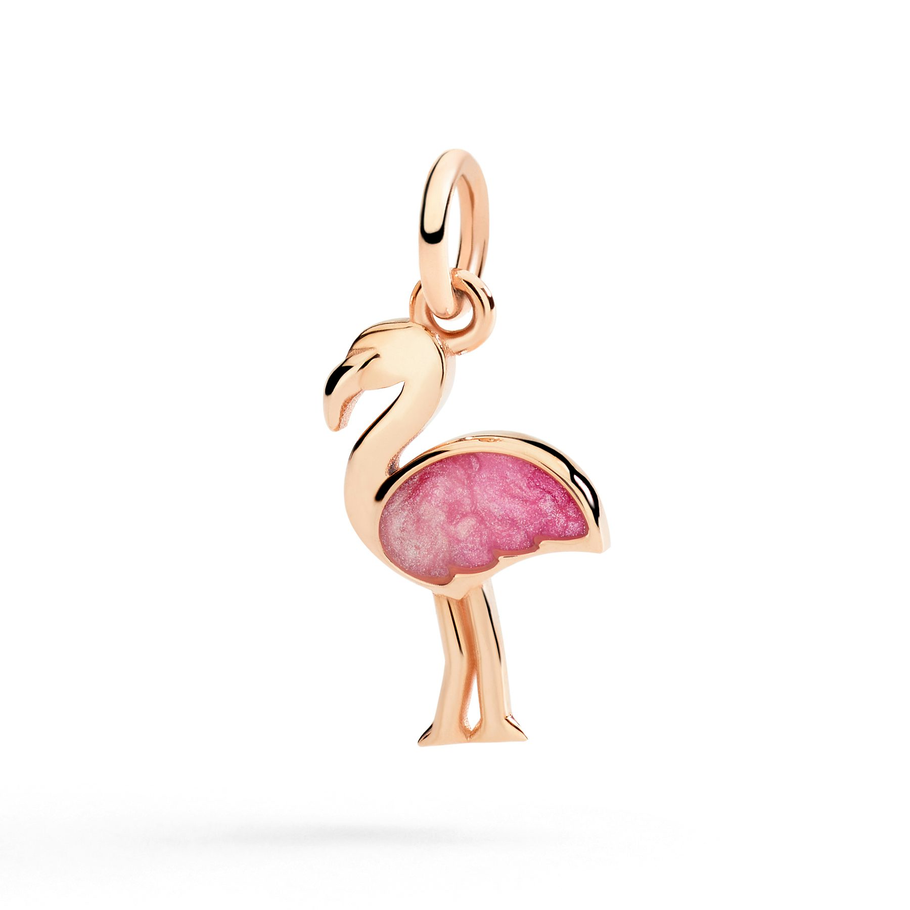 ROSE GOLD & ENAMEL FLAMINGO CHARM