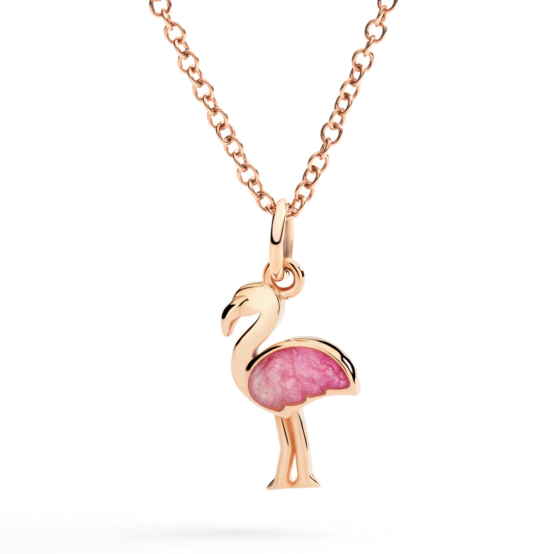 ROSE GOLD & ENAMEL FLAMINGO CHARM