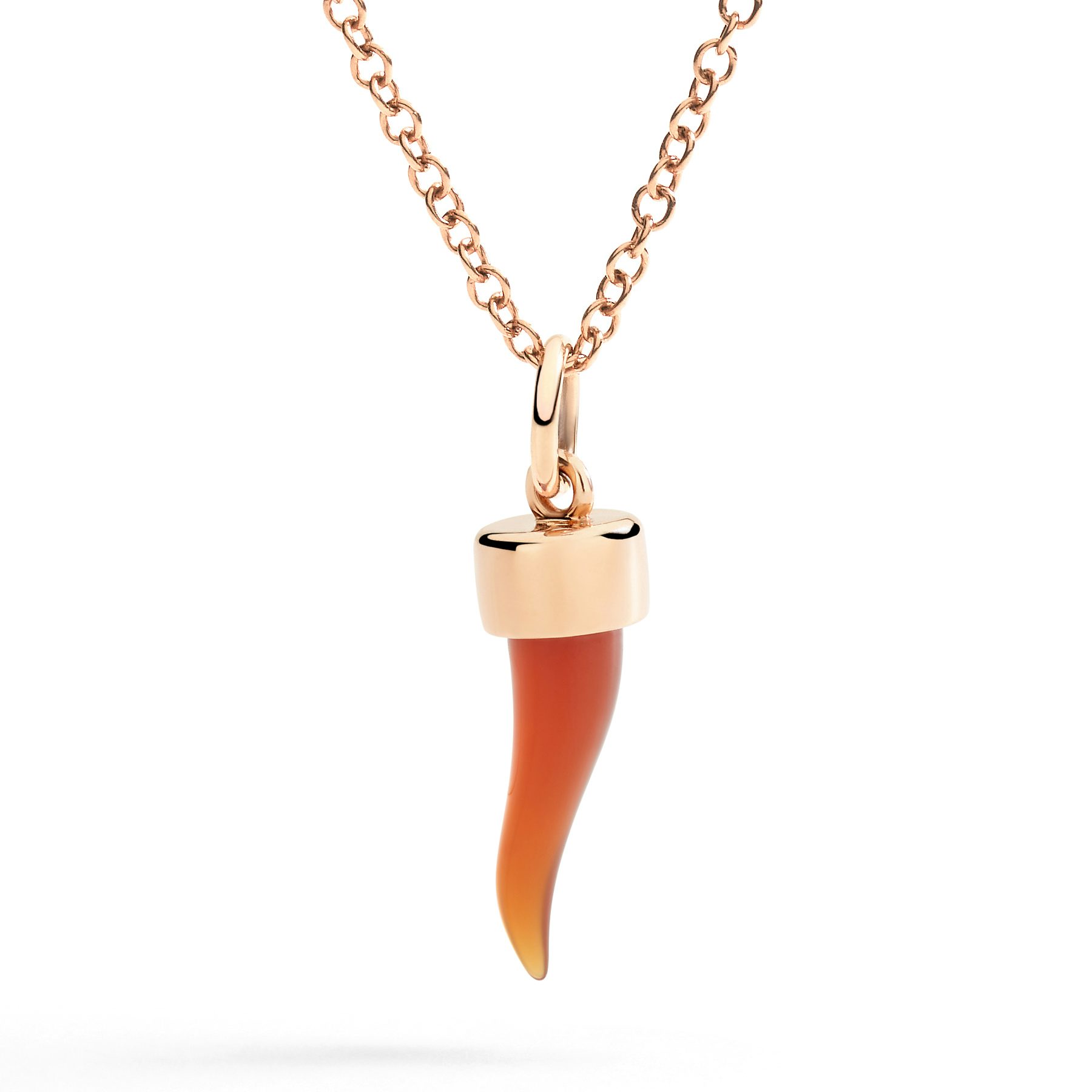 ANHÄNGER HORN AUS ROSÉGOLD UND KARNEOL 1