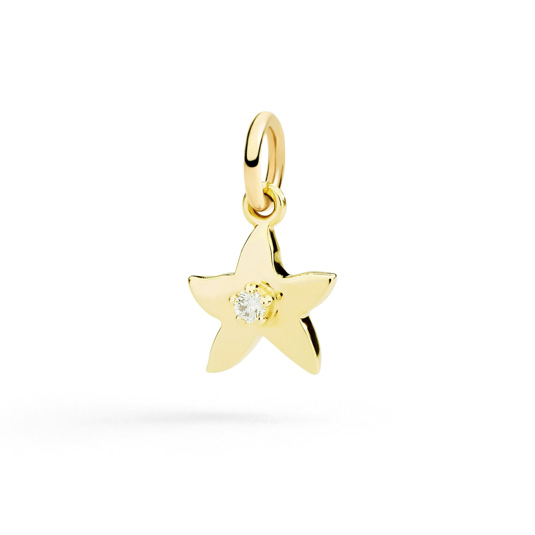 YELLOW GOLD & WHITE DIAMOND STAR CHARM 0
