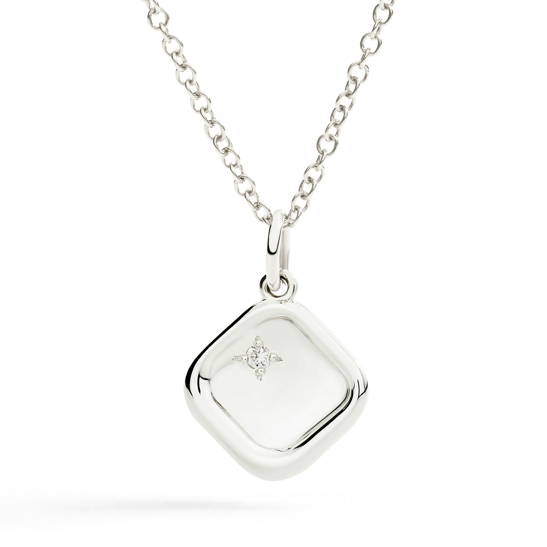 PENDENTIF SCEAU ARGENT ET DIAMANT BLANC 1