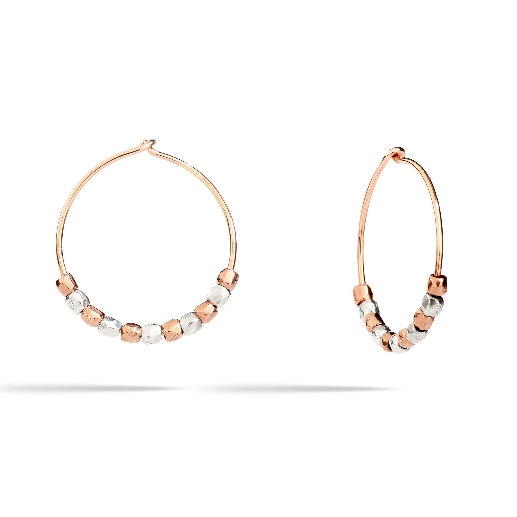 ORECCHINI MINI GRANELLI ARGENTO & ORO ROSA 0
