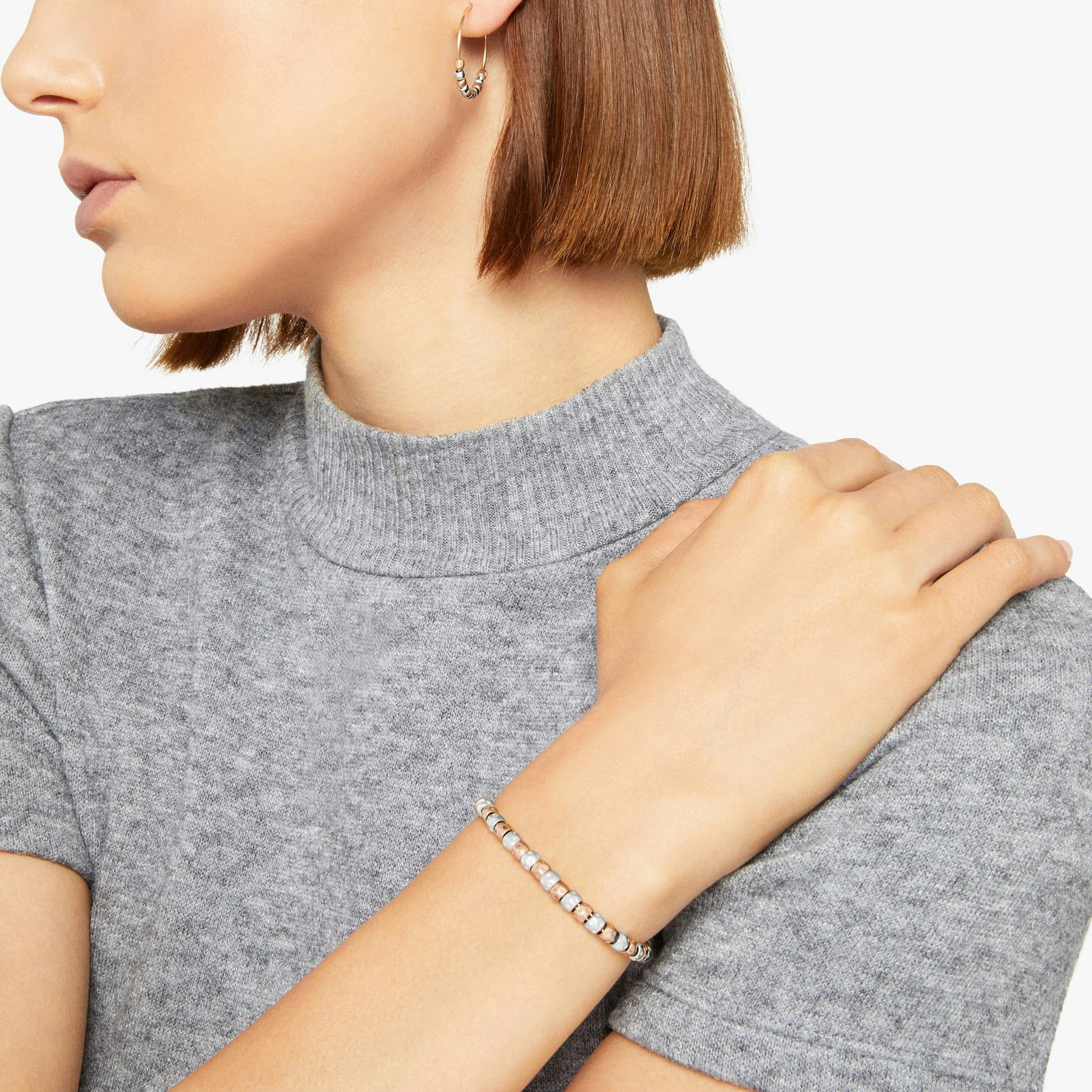 ORECCHINI MINI GRANELLI ARGENTO ORO ROSA