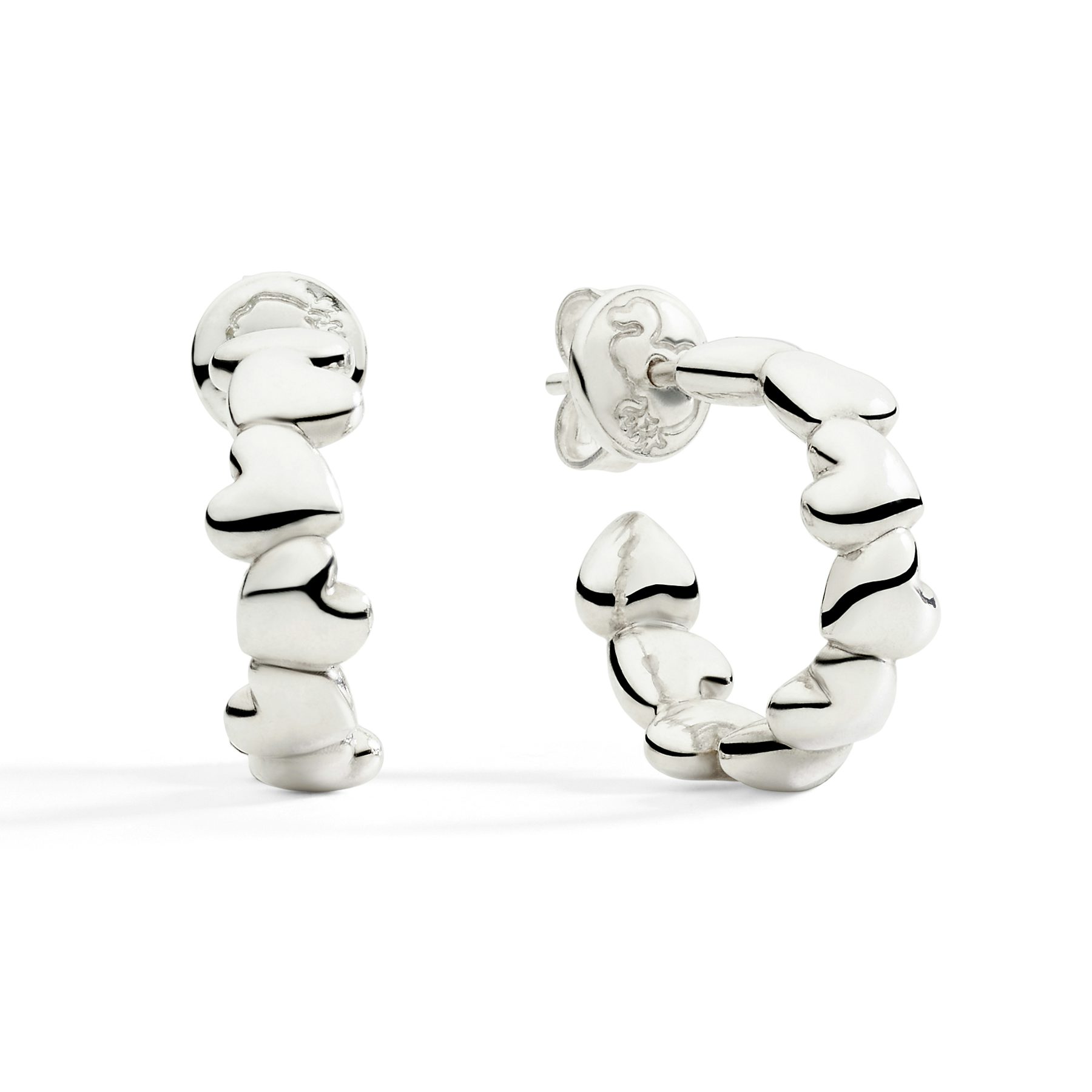 SILVER HEART HOOP EARRINGS 0